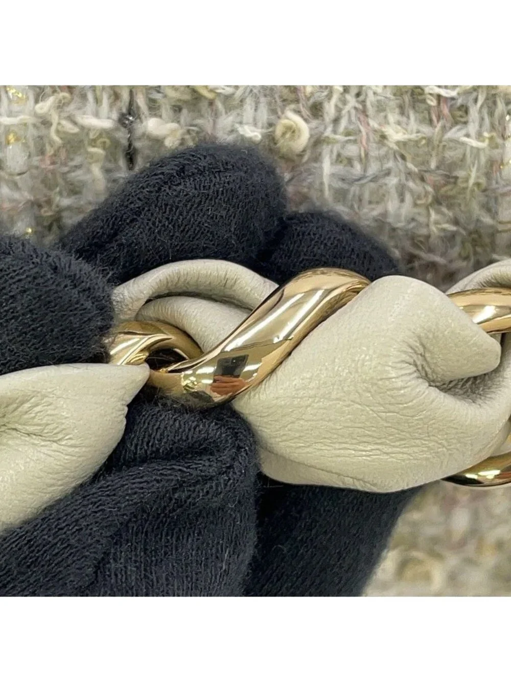 Chanel Chain Shoulder Bag CC Logo Quilted Single Flap Tweed
